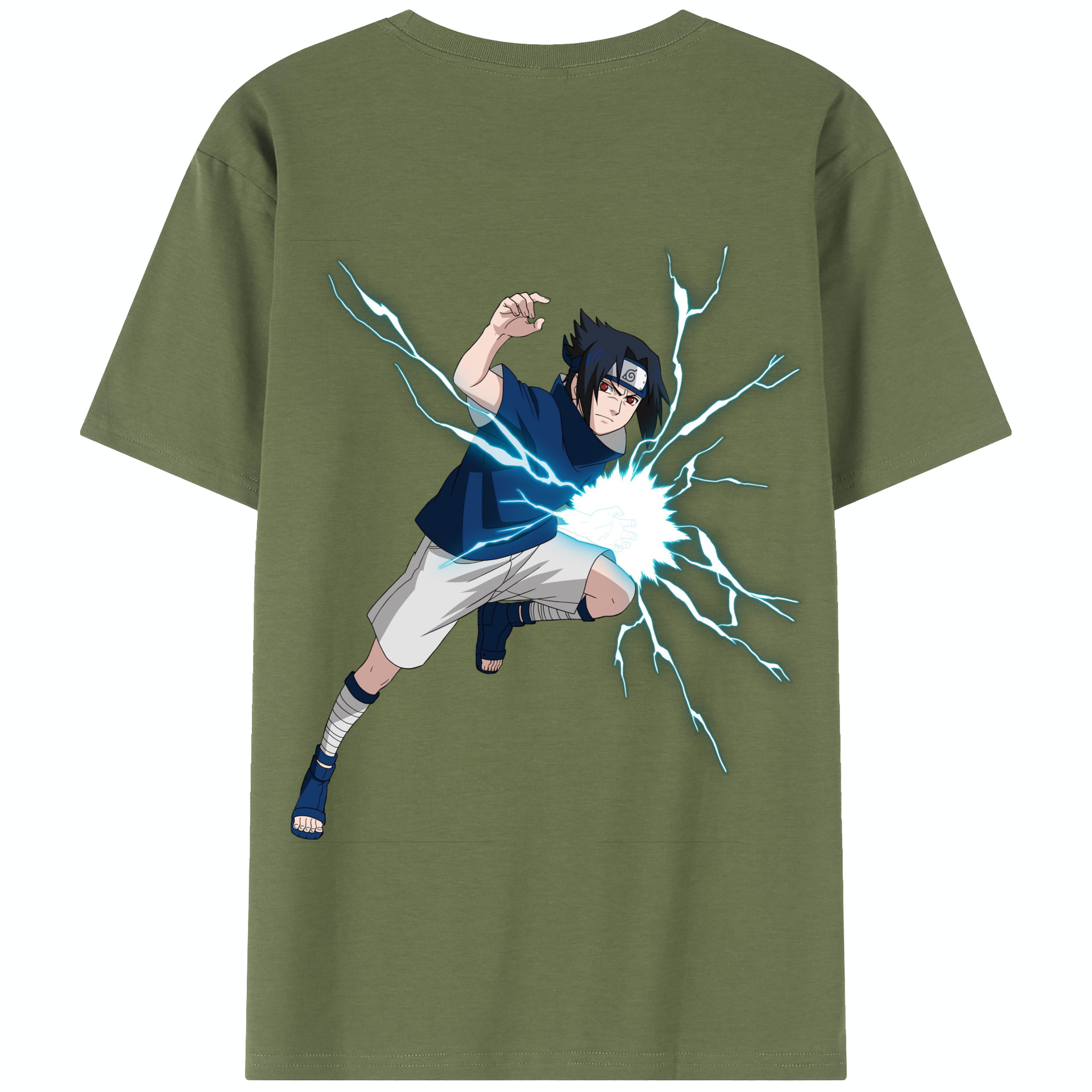 （画像用） NARUTO -ナルト- うちは サスケ Uchiha Sasuke 綿100％半袖Tシャツ（背面プリント）